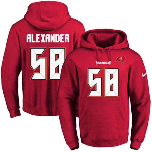 Nike Buccaneers #58 Kwon Alexander Red Name & Number Pullover NFL Hoodie